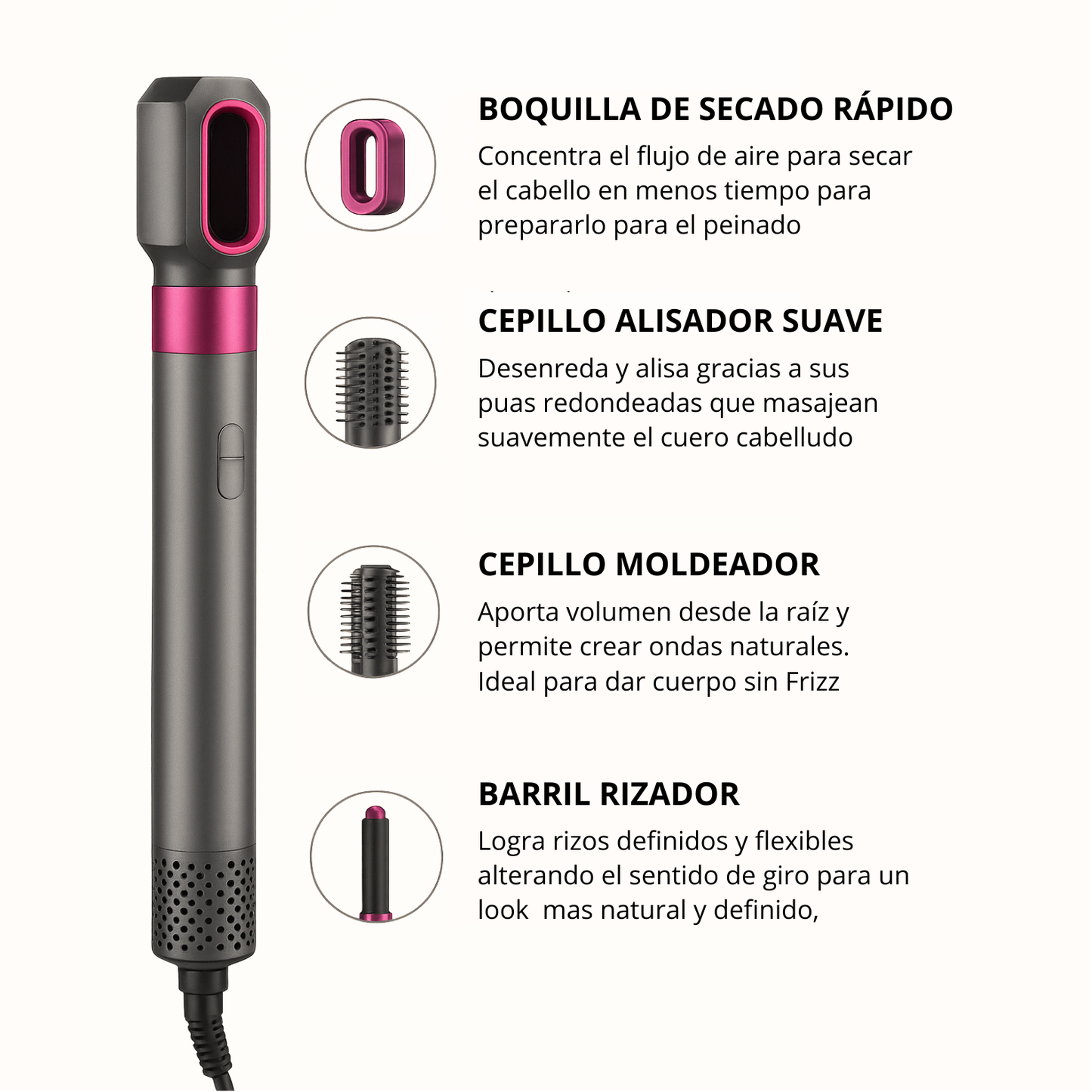 Cepilllo Secador 5 en 1